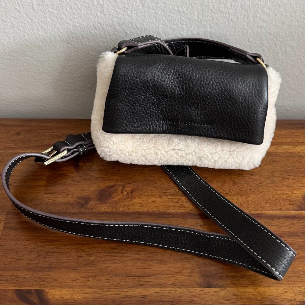 Aimee Kestenberg - Novelty Preston Leather Mini Crossbody in White Shearling